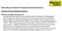 Home Buyers Seminar FAQs